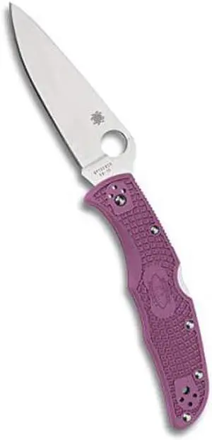 Spyderco Endura 4 Lightweight Signature Folder Knife with 3.80" VG-10 Steel Blade and Purple FRN Handle - PlainEdge - C10FPPR
