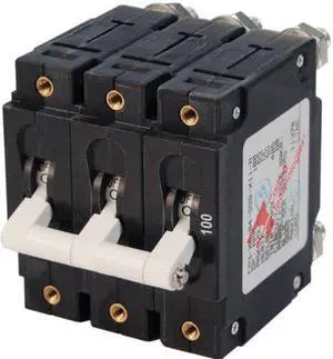 Blue Sea Systems C-Series White Toggle Triple Pole 100A Circuit Breaker