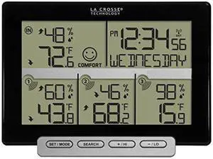 La Crosse Technology 308-1412-3TX-INT Wireless Weather Station (Including 3 Sensors) , Black