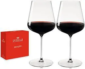 Spiegelau Definition Bordeaux Wine Glasses, European-Made Lead-Free Crystal, Dishwasher Safe, Set of 2, 26 Ounces