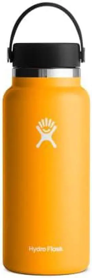 Hydro Flask Wide Mouth Flex Cap Bottle - Stainless Steel Reusable Water Bottle - Vacuum Insulated, Dishwasher Safe, BPA-Free, Non-Toxic