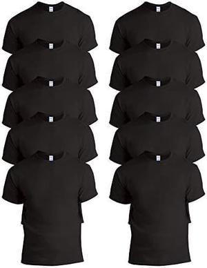 Gildan Mens 10-Pack Heavy Cotton Adult T-Shirt (G5000), Black, X-Large