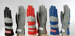 RaceQuip Race Gloves 351 Series 1 Layer Nomex SFI 3.3/1 Certified Blue Large 351025