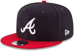New Era 9Fifty MLB Atlanta Braves Basic Navy/Red Snapback Hat 11591082 One Size