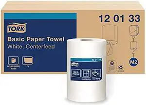 Tork Centerfeed Paper Wiper White M2, High Absorbency, 6 x 1000 Sheets, 120133
