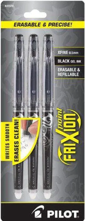 PILOT FriXion Point Erasable & Refillable Gel Ink Pens, Extra Fine Point, Black Ink, 3-Pack (31578) PILOT FriXion Point Erasable & Refillable Gel Ink Pens, Extra Fine Point, Black Ink, 3-Pack (31578)