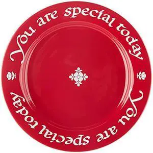 Waechtersbach You Are Special Plate, Birthday Plate or Special Occasion Plate for Celebrations  Red Dinner Plate, Microwave & Dishwasher Safe Cherry Red Plate w/ Pen & Gift Box (10.75)