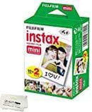 Fujifilm INSTAX Mini Instant Film (White) for Fujifilm Mini 8 & Mini 9 Cameras w/Microfiber Cloth by Quality Photo (20 Film Sheets)