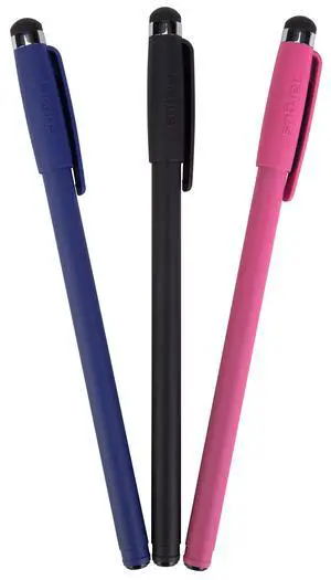 - Slim Stylus Pens for Tablets, Smartphones - Compatible with Apple iPad, Samsung Galaxy & All Touchscreen Devices - Durable Rubber Tips - 3 Pack, Black, Blue, Red - AMM0601TBUS - Slim Stylus Pens for Tablets, Smartphones - Compatible with Apple iPad, Samsung Galaxy & All Touchscreen Devices - Durable Rubber Tips - 3 Pack, Black, Blue, Red - AMM0601TBUS