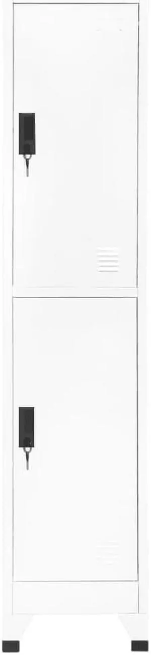 vidaXL Locker Cabinet White 15"x17.7"x70.9" Steel