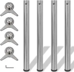 vidaXL 4 Height Adjustable Table Legs Brushed Nickel 28" vidaXL 4 Height Adjustable Table Legs Brushed Nickel 28"