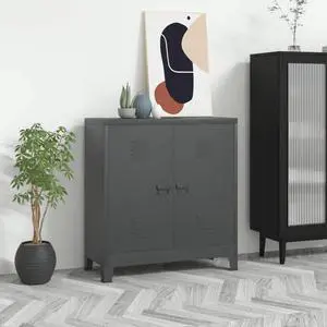 vidaXL Industrial Storage Chest Anthracite 35.4"x15.7"x39.4" Steel
