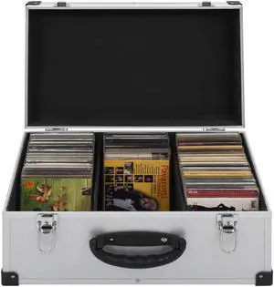 vidaXL CD Case for 60 CDs Aluminum ABS Silver vidaXL CD Case for 60 CDs Aluminum ABS Silver