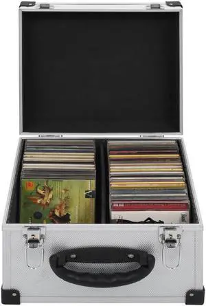 vidaXL CD Case for 40 CDs Aluminum ABS Silver vidaXL CD Case for 40 CDs Aluminum ABS Silver