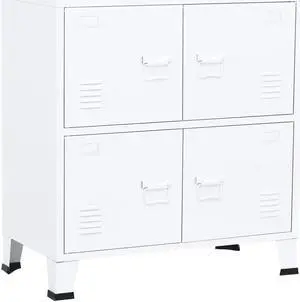 vidaXL Industrial Storage Chest White 29.5"x15.7"x31.5" Steel