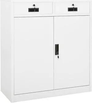 vidaXL Office Cabinet White 35.4"x15.7"x40.2" Steel