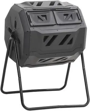 vidaXL Garden Compost Bin Black 28.7"x25.2"x37.4" 42.3 gal vidaXL Garden Compost Bin Black 28.7"x25.2"x37.4" 42.3 gal