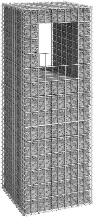 vidaXL Gabion Basket Post 19.7"x19.7"x55.1" Iron