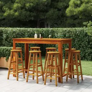 vidaXL Bar Stools 8 pcs Solid Wood Acacia vidaXL Bar Stools 8 pcs Solid Wood Acacia