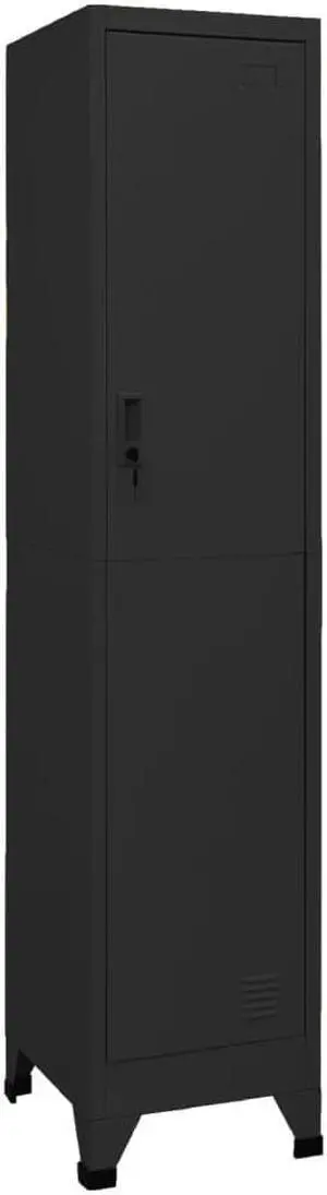 vidaXL Locker Cabinet Black 15"x17.7"x70.9" Steel vidaXL Locker Cabinet Black 15"x17.7"x70.9" Steel