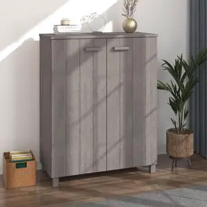 vidaXL Shoe Cabinet Light Gray 33.5"x15.7"x42.5" Solid Wood Pine vidaXL Shoe Cabinet Light Gray 33.5"x15.7"x42.5" Solid Wood Pine