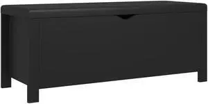 vidaXL Storage Box with Cushion Black 41.3"x15.7"x17.7" Engineered Wood