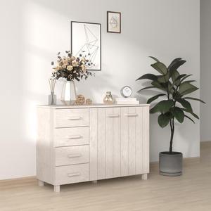 vidaXL Sideboard White 44.5"x15.7"x31.5" Solid Wood Pine
