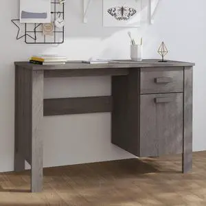 vidaXL Desk Light Gray 44.5"x19.7"x29.5" Solid Wood Pine vidaXL Desk Light Gray 44.5"x19.7"x29.5" Solid Wood Pine