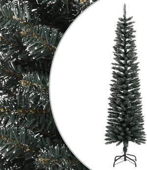 vidaXL Artificial Slim Christmas Tree with Stand Green 6 ft PVC