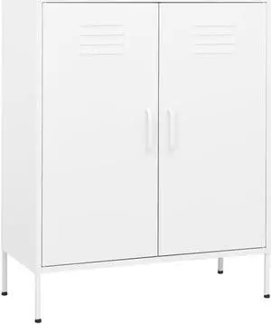 vidaXL Storage Cabinet White 31.5"x13.8"x40" Steel
