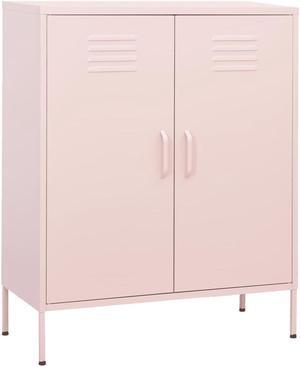 vidaXL Storage Cabinet Pink 31.5"x13.8"x40" Steel