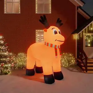 vidaXL Christmas Inflatable Reindeer with LEDs 157.5"