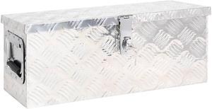 vidaXL Storage Box Silver 23.6"x9.3"x9.1" Aluminum