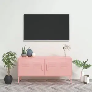 vidaXL TV Cabinet Pink 41.3"x13.8"x19.7" Steel vidaXL TV Cabinet Pink 41.3"x13.8"x19.7" Steel