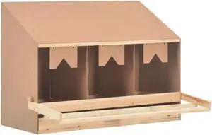 vidaXL Chicken Laying Nest 3 Compartments 36.6"x15.7"x25.6" Solid Pine Wood