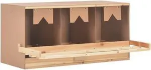 vidaXL Chicken Laying Nest 3 Compartments 37.8"x15.7"x17.7" Solid Pine Wood