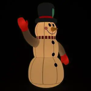 vidaXL Inflatable Snowman with LEDs 10 ft