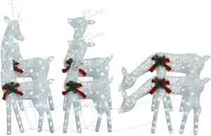 vidaXL Christmas Reindeers 6 pcs White Cold White Mesh vidaXL Christmas Reindeers 6 pcs White Cold White Mesh