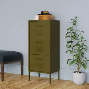 vidaXL Storage Cabinet Olive Green 16.7"x13.8"x40" Steel vidaXL Storage Cabinet Olive Green 16.7"x13.8"x40" Steel