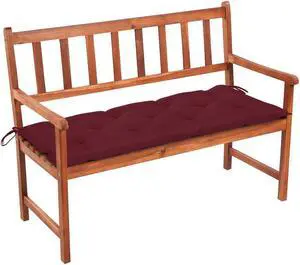 vidaXL Patio Bench with Cushion 47.2'' Solid Acacia Wood vidaXL Patio Bench with Cushion 47.2'' Solid Acacia Wood