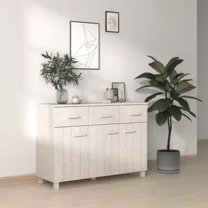 vidaXL Sideboard White 44.5"x15.7"x31.5" Solid Wood Pine