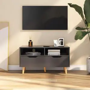 vidaXL TV Cabinet Gray 35.4"x15.7"x19.1" Engineered Wood