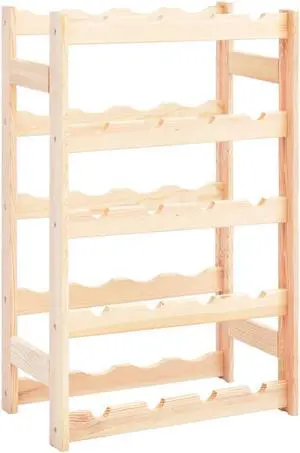 vidaXL Wine Rack for 20 Bottles Pinewood