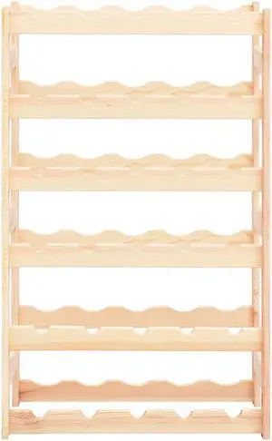 vidaXL Wine Rack for 30 Bottles Pinewood
