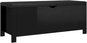 vidaXL Storage Box with Cushion High Gloss Black 41.3"x15.7"x17.7" Engineered Wood vidaXL Storage Box with Cushion High Gloss Black 41.3"x15.7"x17.7" Engineered Wood
