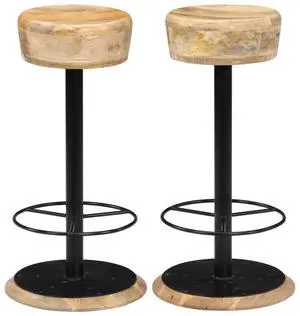 vidaXL Bar Stools 2 pcs Solid Mango Wood
