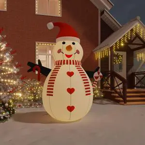 vidaXL Inflatable Snowman with LEDs 10 ft