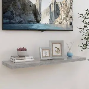 vidaXL Floating Wall Shelf Concrete Gray 35.4"x9.3"x1.5" MDF