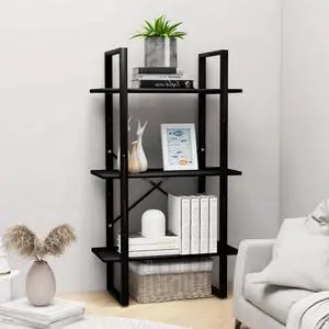 vidaXL Storage Shelf Black 23.6"x11.8"x41.3" Engineered Wood