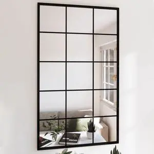 vidaXL Wall Mirror Black 39.4"x23.6" Metal vidaXL Wall Mirror Black 39.4"x23.6" Metal